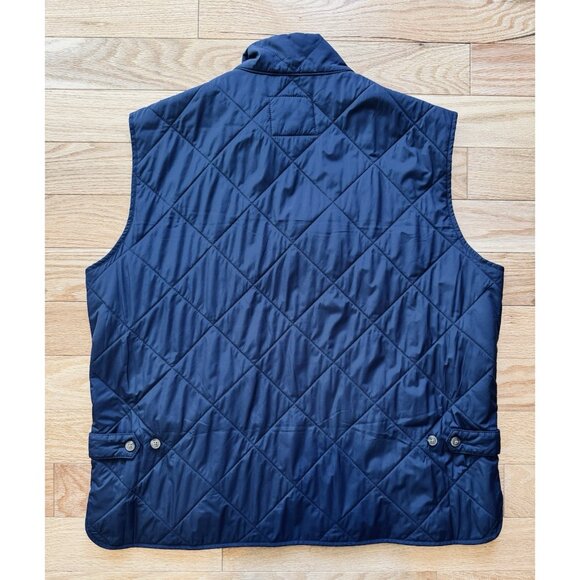 J Crew Mens Walker Vest XL Navy Blue Tan Quilted Full Zip Pockets B1930 - Picture 9 of 12